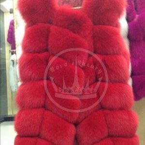 100% genuine fox fur vest